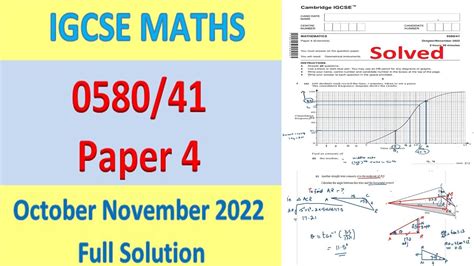 Igcse Math Paper 4 058041 October November 2022 058041on22 Full Solution Extended Youtube