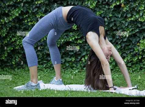 Girl Doing Yoga Stock Photo Alamy