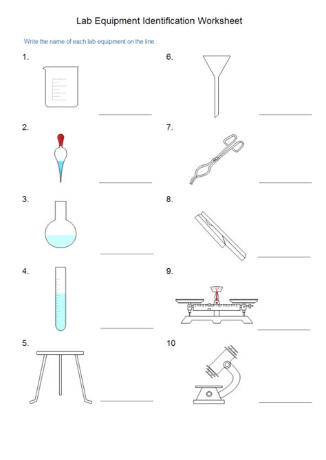 Worksheet Lab Equipment