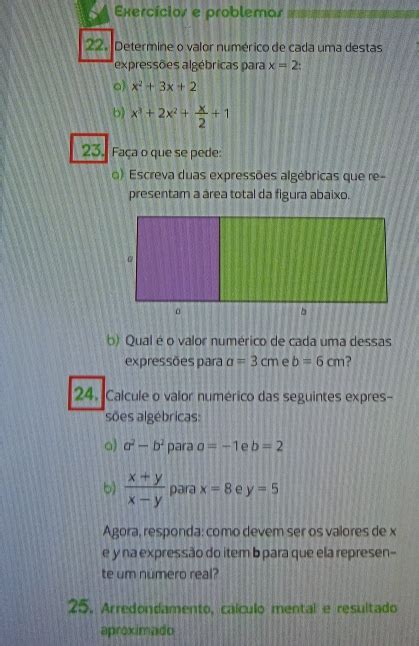 Solved Exercicios E Problemar 22 Determine O Valor Numérico De Cada