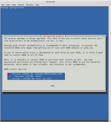 Grub2 How To Select Option In Configuration Grub Pc Menu Ask Ubuntu