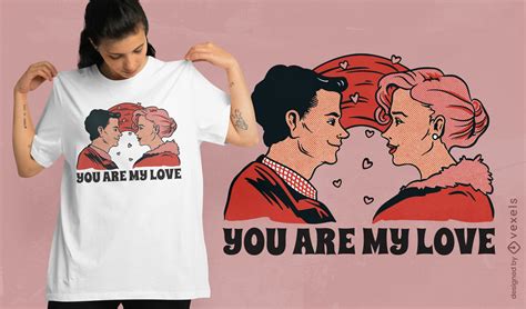 Descarga Vector De Diseño De Camiseta De Pareja Enamorada De San Valentín