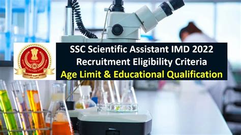 Ssc Scientific Assistant Imd Recruitment Eligibility Criteria Age