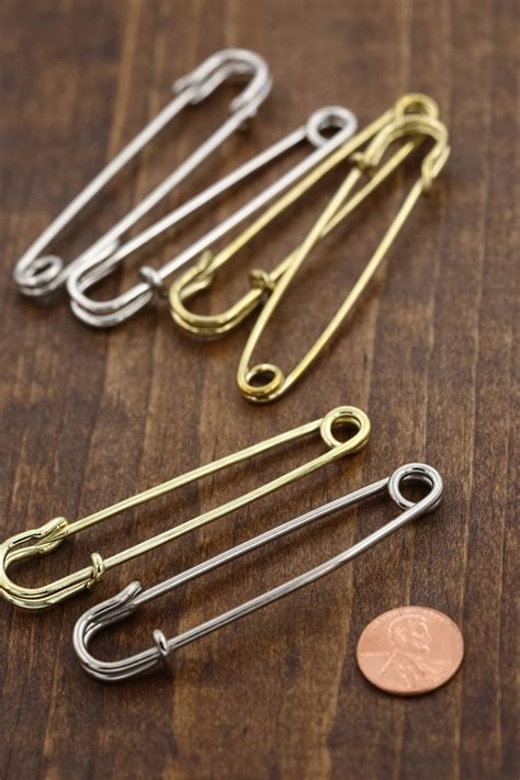 Jumbo Safety Pins 5 Pieces Gold Large Safety Pins Etsy