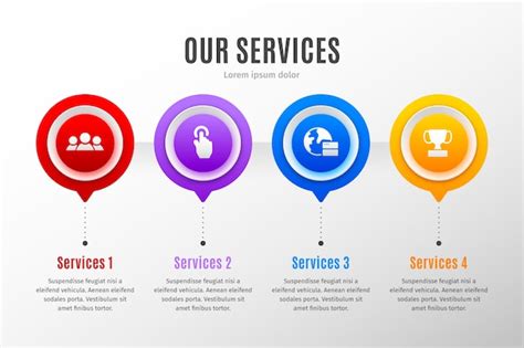 Free Vector | Gradient our services infographic design