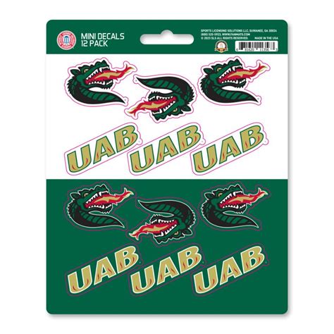 University Of Alabama At Birmingham Blazers Uab Set Of Sticker