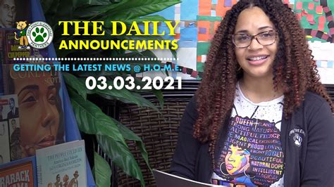 Daily Morning Announcements 03032021 Piney Point Elementary School