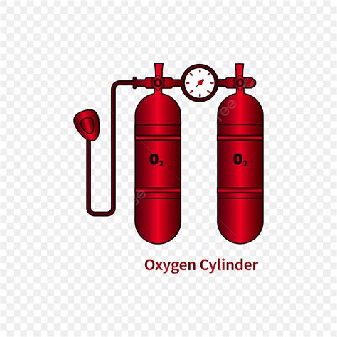 Oxygen Cylinder Vector Art PNG Red Color Oxygen Cylinder Tank Vector