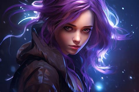 Premium Ai Image A Woman With Purple Hair