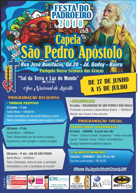 Festa De S O Pedro Par Quia Nossa Senhora Das Gra As