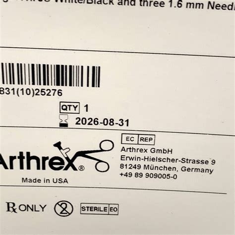 New Arthrex Ref Ar 8860ds Implant System Pars Suture Exp 2026 08