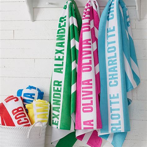 Personalized Beach Towels - Classic Stripe