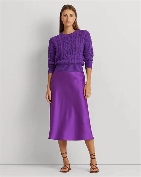 Satin Charmeuse Midi Skirt For Women Ralph Lauren® Nl