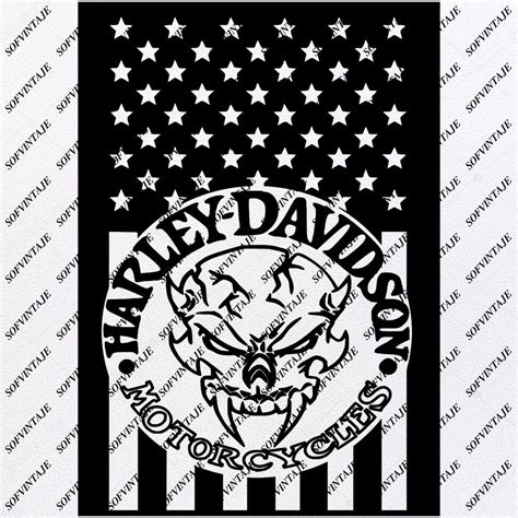 Usa Flag Harley Davidson Svg File Motorcycle Harley Davidson Svg