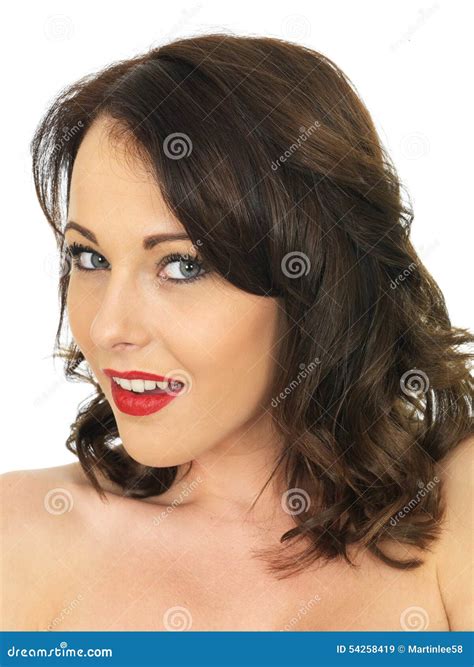 Head And Shoulders Portrait Of A Beautiful Caucasian Woman Stock Image