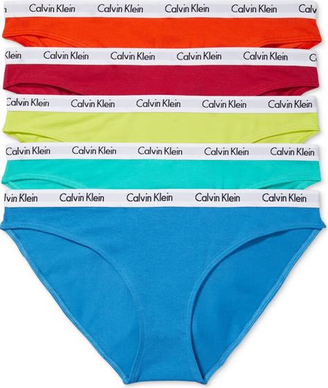 Calvin Klein Women S Carousel Bikini 5 Pack Underwear Cherry Tomato Persian Red Lemon Lime Aqu