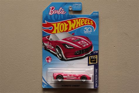 Hot Wheels 2018 HW Screen Time 14 Corvette Stingray Convertible Barbie Pink SEE CONDITION