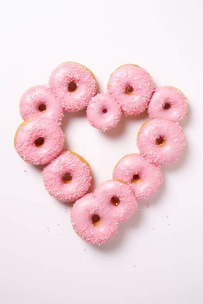 Premium AI Image | pink frosted donuts with sprinkles and sprinkles in the shape of a heart.