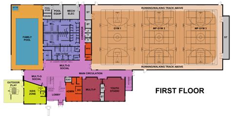 St Joseph Community Center And Ymca First Floor Plan Schematic 3 24 22 St Cloud Ymca