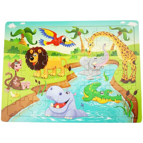 Drewniana Kolorowa Uk Adanka Puzzle Zwierz Ta Kindersafe Sklep