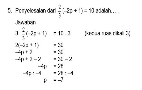 20 Contoh Soal Tes Sumatif Pas Matematika Kurmer Kelas 7 Smp Mts