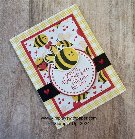 Bee My Valentine Card Samples Kim Plays With Paper In 2024 Bee Mine