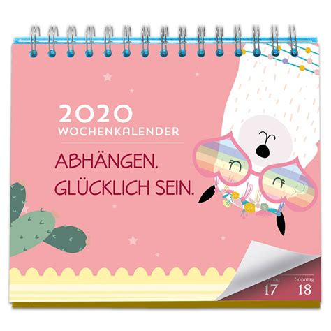 Abhängen glücklich sein Wochenkalender 2020 lingenverlag de