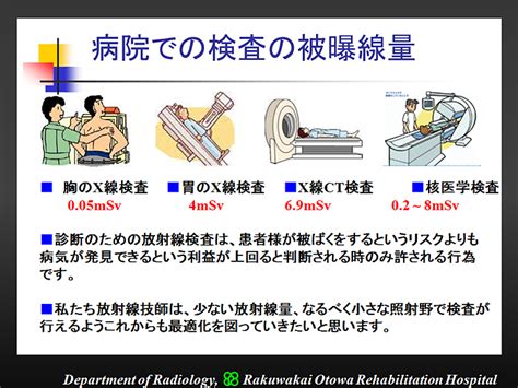 らくわ健康教室「病院での放射線検査ではどのぐらい被ばくするのかな？」 おとまる健康ニュース