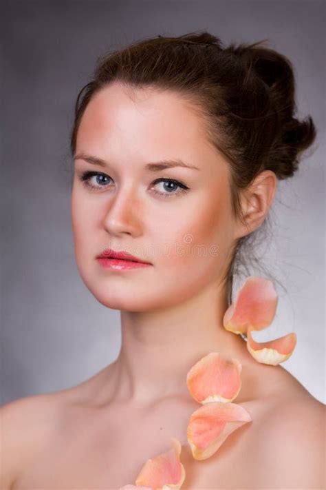 Close Up Portrait Of A Beautiful Female Model Stock Image Image Of