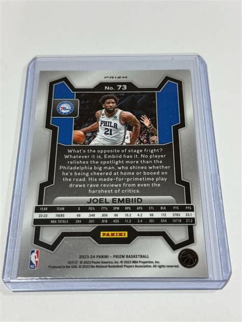 Panini Prizm Joel Embiid Silver Rookie Cracked Ice