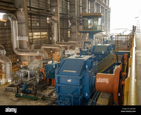 turbine in the sugar cane industry coupled to the gearbox Stock Photo ...