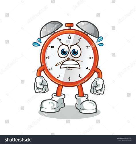 Alarm Clock Angry Mascot Vector Cartoon 스톡 벡터로열티 프리 1536862688