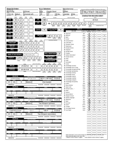 Drizzt Do'Urden v3.5 | Fantasy | Dungeons & Dragons