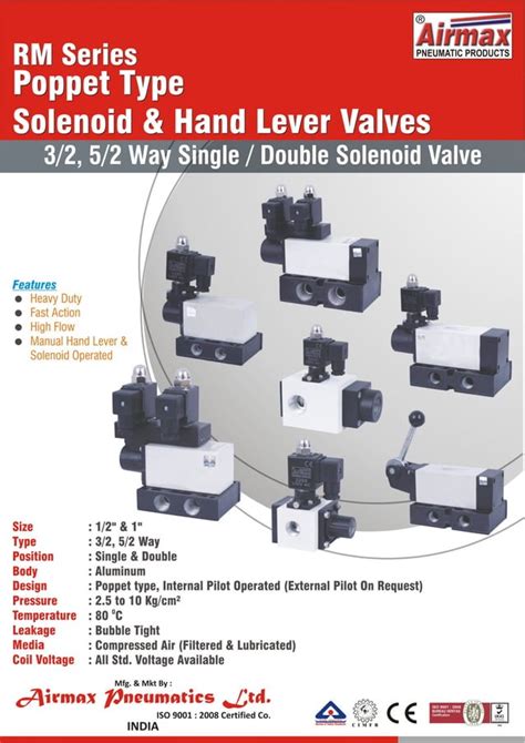 Rm Series Poppet Type Solenoid Hand Lever Valves Pdf