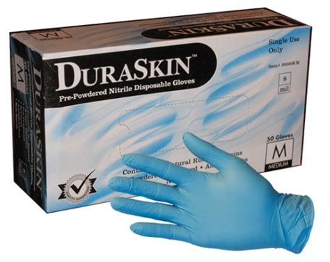 Duraskin® Powdered Heavy Duty 8 Mil Blue Nitrile Gloves Case Item