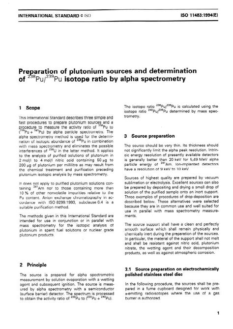 Iso Preparation Of Plutonium Sources And Determination Of