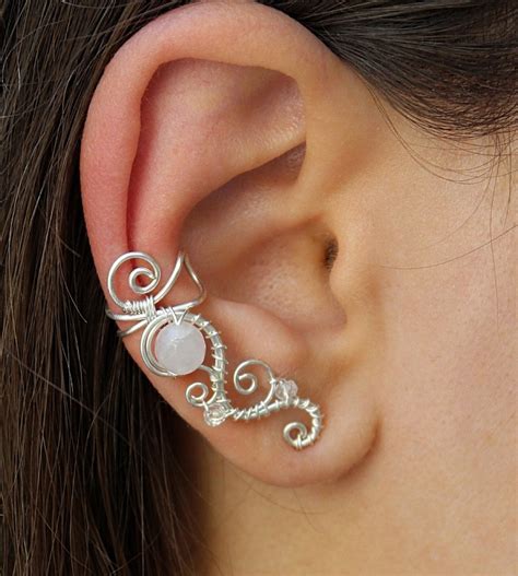 Ear Cuff Piercing Cartilage Chain Earrings Cartilage Earring Etsy