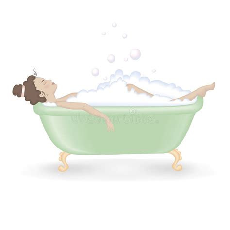 Woman Taking A Bath With Foam Stock Vector Illustration Of Bubble