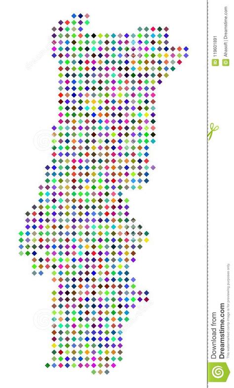 Multicolored Dotted Portugal Map Stock Vector Illustration Of