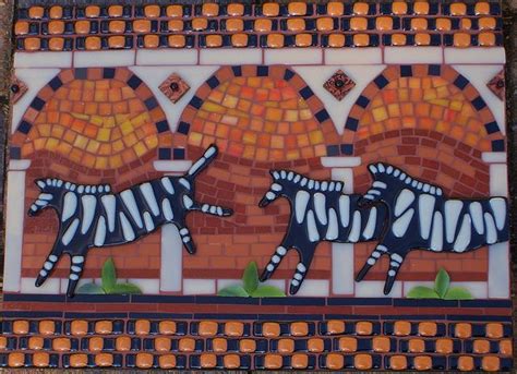 Zebra Walk Mosaic Wall Art Mosaic Animals Mosaic