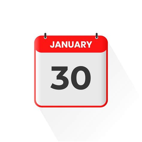 30th January calendar icon. January 30 calendar Date Month icon vector ...