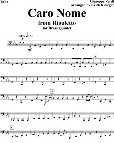 Caro Nome From Rigoletto Sheet Music By Giuseppe Verdi Nkoda