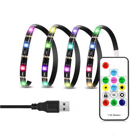 WS2812B DC 5V USB LED Strip Light Dream Color RGB Ws2812 Set RF Remote