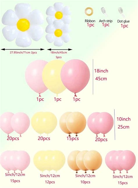 140pcs Daisy Balloon Garland Kit Pink Pastel Balloon Arch Etsy