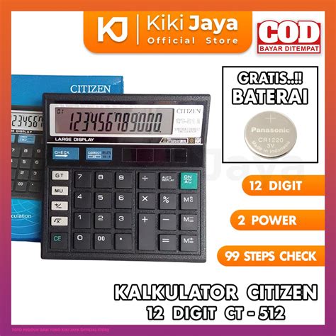 Jual Kiki Kalkulator Citizen Ct Digit Calculator Hitung