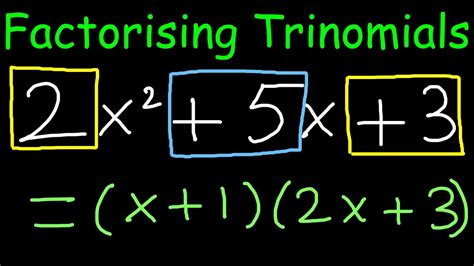 How To Factorise Trinomials Quadratics Youtube