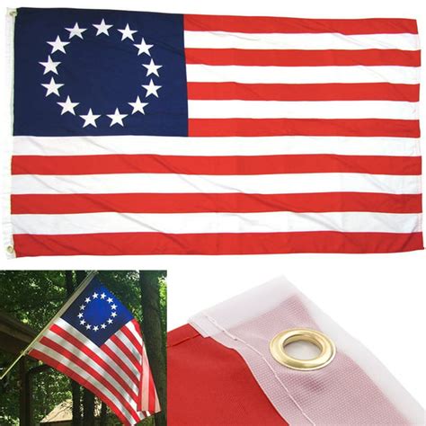 GTP 3'x5' Betsy Ross Flag 13 Star Red White Stripe United States American Banner & Grass Grommet ...