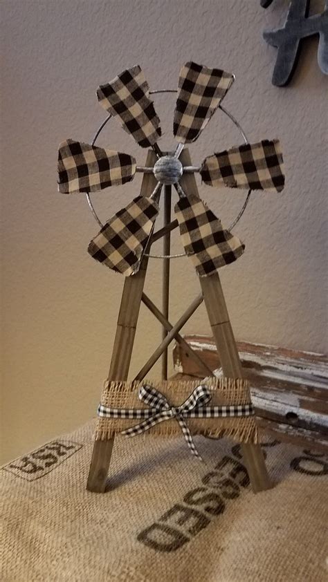 rustic wooden windmill decor