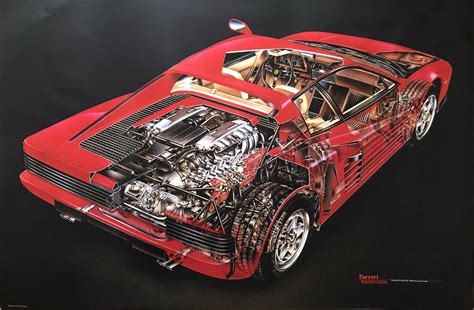 Ferrari Testarossa Cutaway Art David Kimble O P X Car