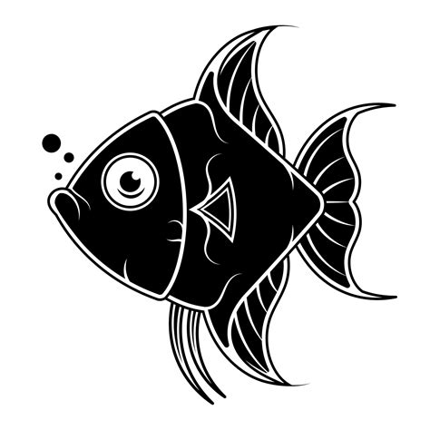 Fish Silhouette Vector Black And White Fish Scalar Vector